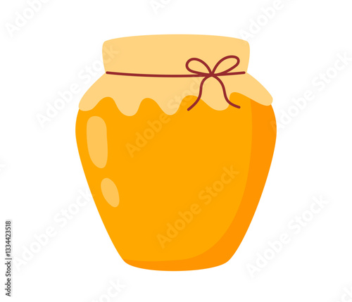 Honey jar. Bee honey and apiary concept. Vector illustration isolated on white background