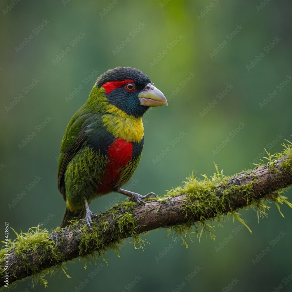 Naklejka premium rainbow lorikeet on a branch