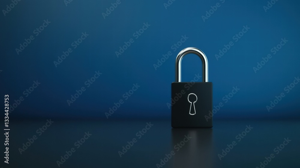 Fototapeta premium Close-up image of a simple yet sturdy padlock symbolizing security and safety in daily life
