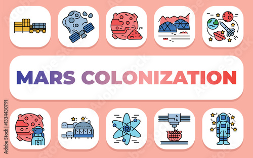 mars colonization text concept. Shablon for presentation and Infographics.
