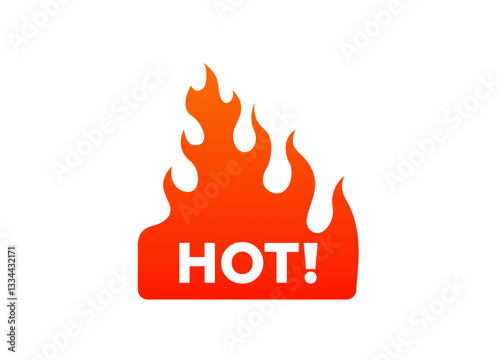 An orange flame icon with bold white text conveying intensity and high temperature.