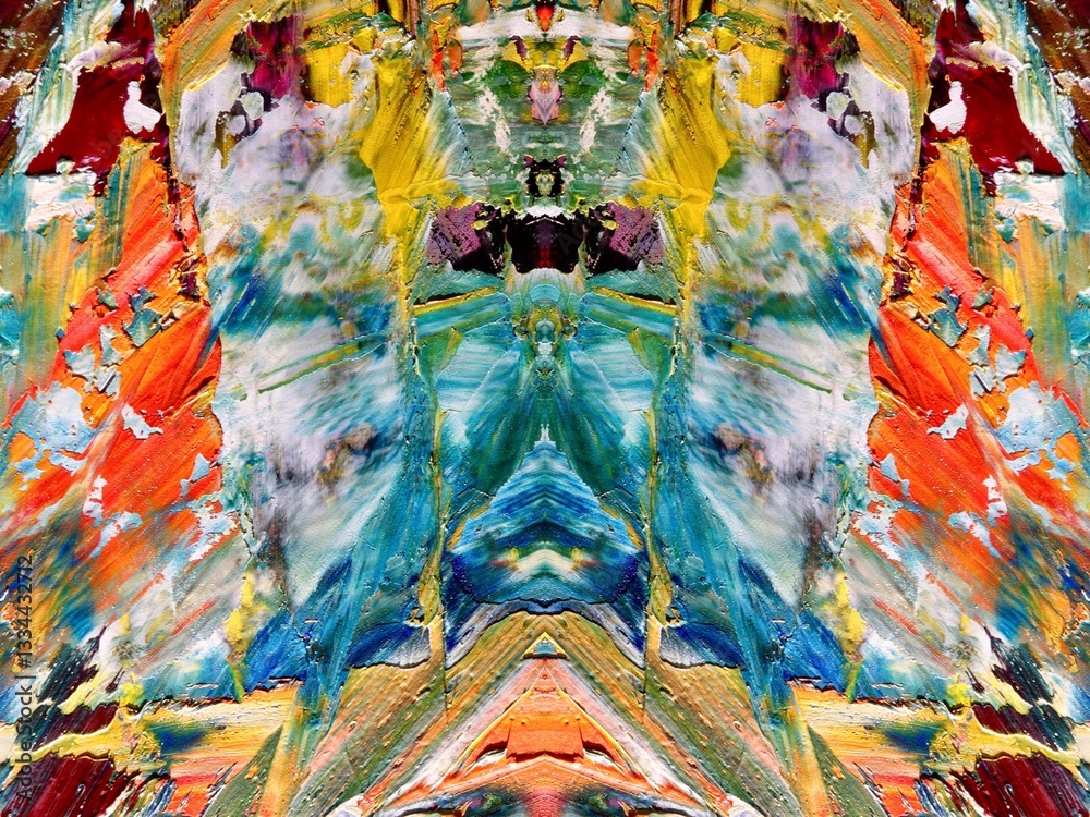 Fototapeta premium Abstract art background . Hand painting artwork on canvas .