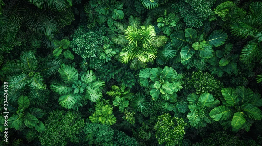 Aerial View of Dense Green Rainforest Ecosystem with Lush Foliage Natural Lighting and Rich Textures Aerial View of Dense Green Rainforest Ecosystem with Lush Foliage Natural Lighting and Rich Textures
