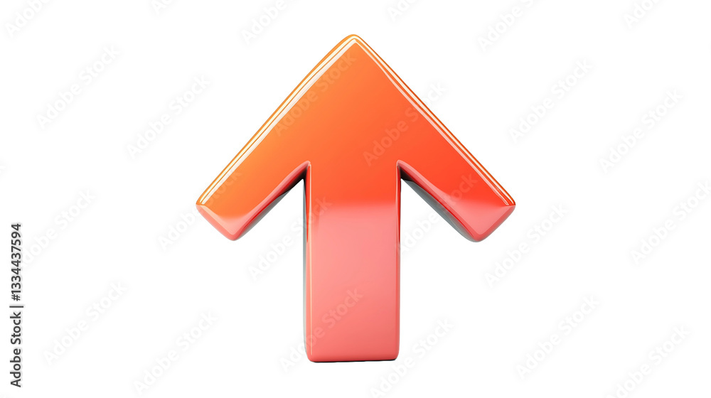 3d render icon panah ke atas with transparent background 3d render icon panah ke atas with transparent background