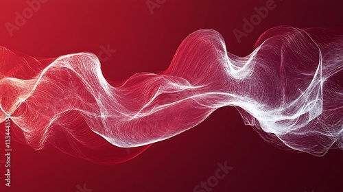 White Radio Frequency Waves on Red Background, Abstract Image, Texture, Pattern Background, Wallpaper, Cover and Screen of Smartphone, PC, Laptop, 9:16 and 16:9 Format