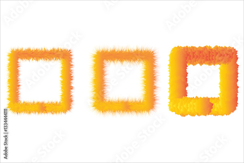 Orange Furry Frame Graphics for Design