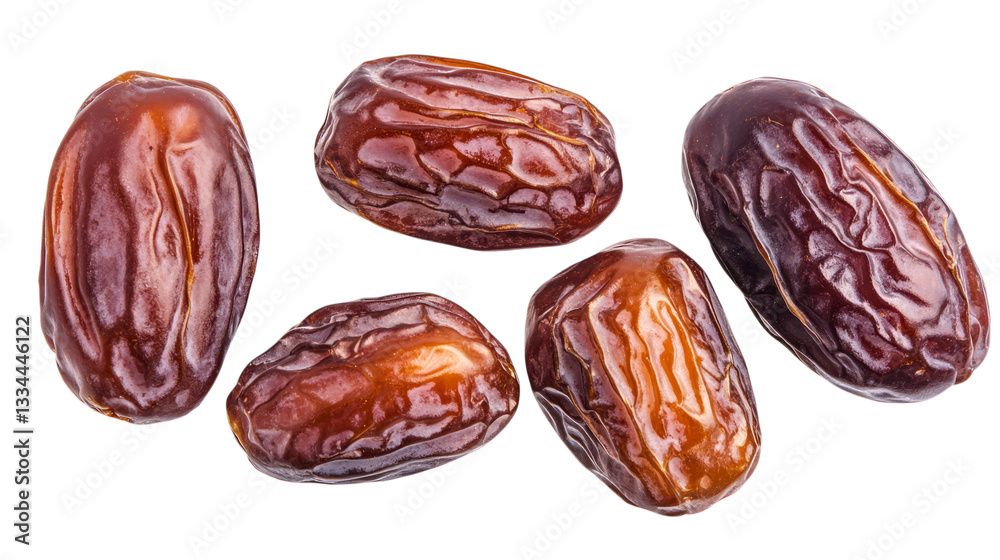 Natural delightful dates: fresh brown fruit collection on transparent background Natural delightful dates: fresh brown fruit collection on transparent background