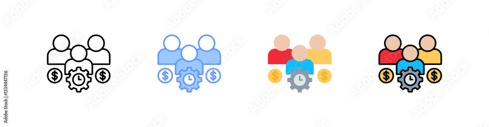 Team Collaboration Multistyle Icon Sheet Team Collaboration Multistyle Icon Sheet