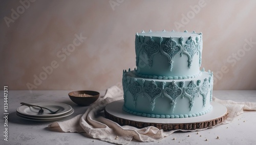 Elegant Blue Wedding Cake
