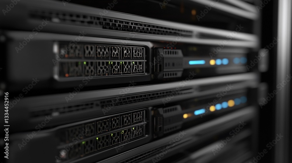 Connection network in a servers data center room with storage systems, depicted in a detailed 3D rendering. This illustration highlights modern technology, data management, and digital infrastructure, Connection network in a servers data center room with storage systems, depicted in a detailed 3D rendering. This illustration highlights modern technology, data management, and digital infrastructure,