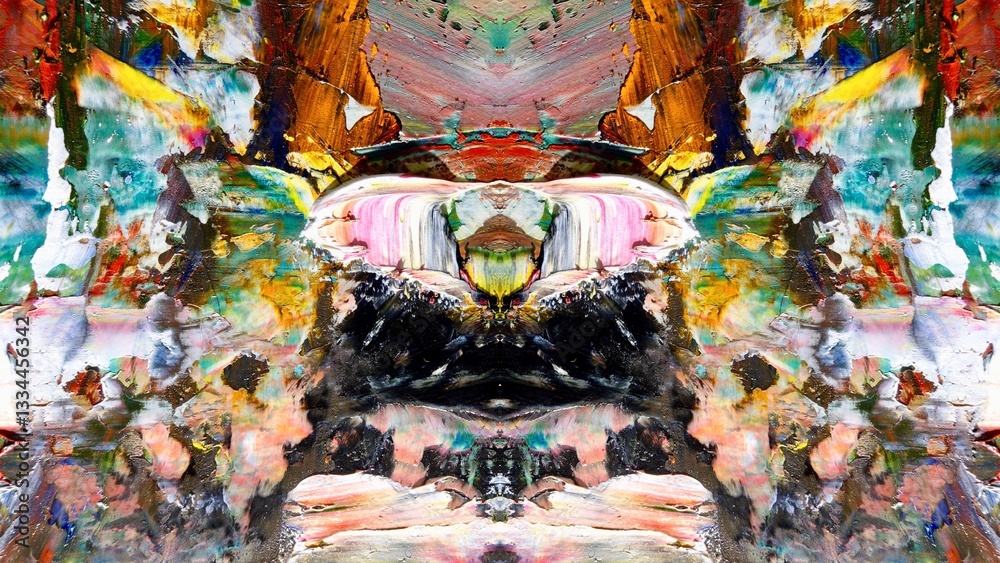 Fototapeta premium Abstract art background . Hand painting artwork on canvas .