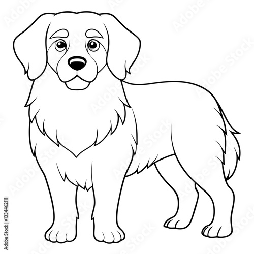 a cute golden retriever dog vector illustration in a standing position