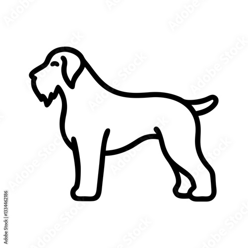 A dog silhouette. The outline of the dog, shows the elegance of the dog’s form vector illustration