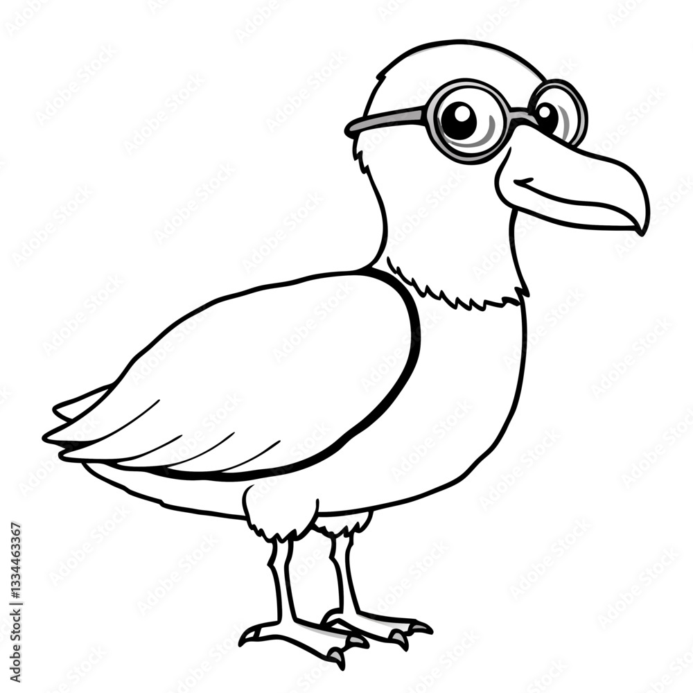 Fototapeta premium a smart bird wearing glasses, perfect for education or intellectual concept vector illustration