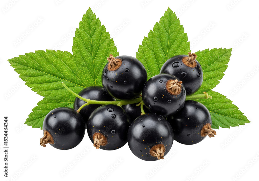 Fresh black-currants with leaf isolated on transparent background Fresh black-currants with leaf isolated on transparent background