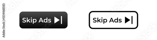 Two buttons feature skip ads text, one black with white text, one white with black text.