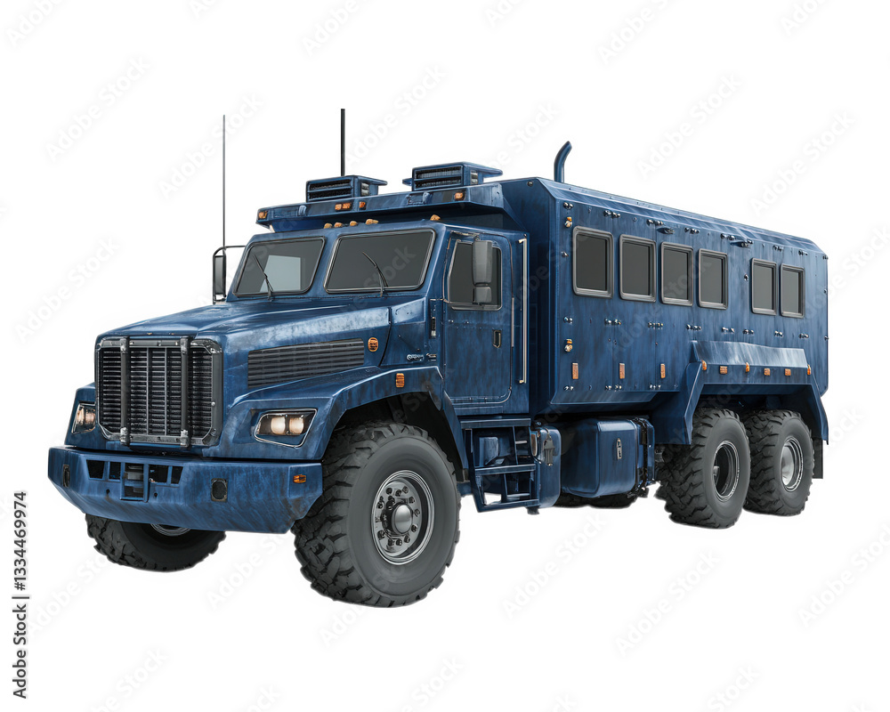 Obraz premium Armored storage truck with bulletproof features, designed for security and durability. Ideal for transporting valuables in high risk areas