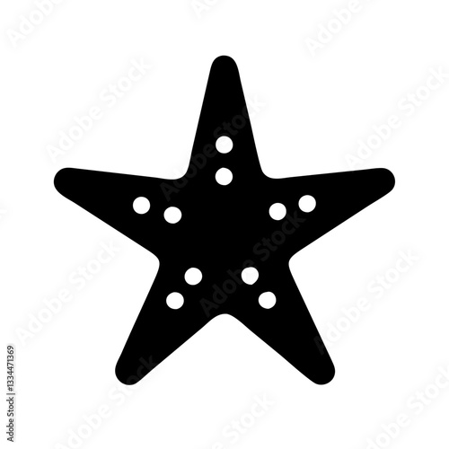 Black star silhouette with dots on white background for recognition and achievement concept

