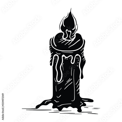 hand drawing style of candle icon. It is suitable for house tools icon, sign or symbol.