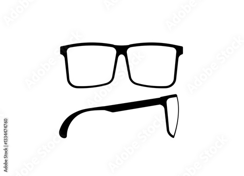 Stylish black frame glasses with a hint of shadow, highlighting a sleek minimal design.