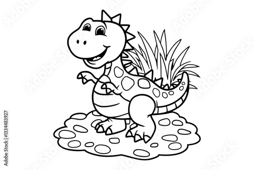 Funny alligator hand drawn for kids' page Cute  Cartoon Icon Illustration. Animal Hero Icon Concept Isolated. Flat Cartoon Style