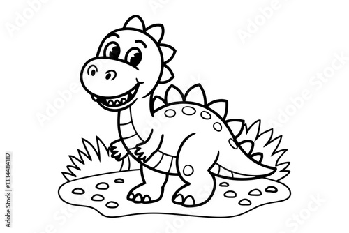 Funny alligator hand drawn for kids' page Cute  Cartoon Icon Illustration. Animal Hero Icon Concept Isolated. Flat Cartoon Style