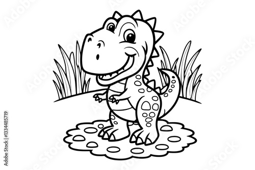 Funny alligator hand drawn for kids' page Cute  Cartoon Icon Illustration. Animal Hero Icon Concept Isolated. Flat Cartoon Style