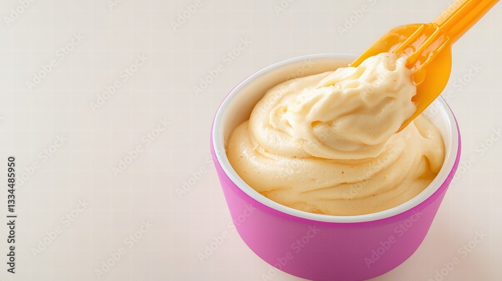 Delicious cup of ice cream topped with cream and colorful sprinkles in a delightful presentation Delicious cup of ice cream topped with cream and colorful sprinkles in a delightful presentation