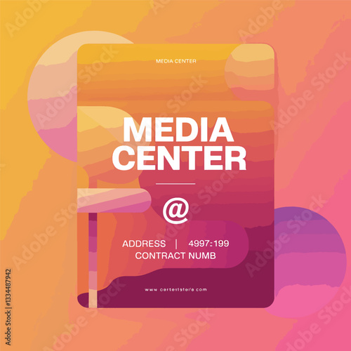 media center flyer mockup banner design stock photos illustration