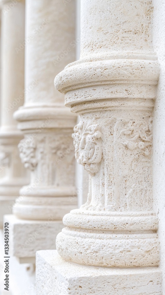 Ornate White Stone Columns with Intricate Designs Historic Building Photography Urban Setting Close-Up Perspective Architectural Beauty Ornate White Stone Columns with Intricate Designs Historic Building Photography Urban Setting Close-Up Perspective Architectural Beauty