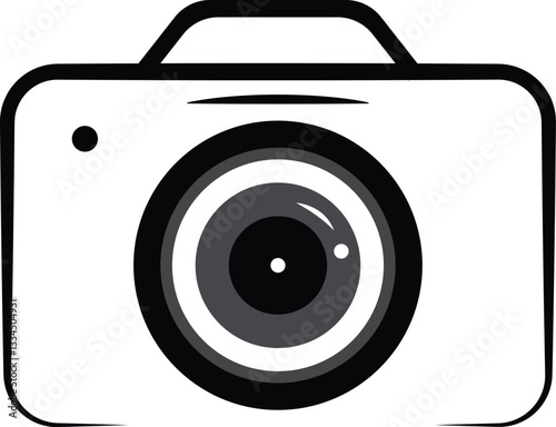 Photo camera flat icon. Camera photography logo design. Black Camera Logo. Simple Camera icon, digital camera icon vector illustration.
