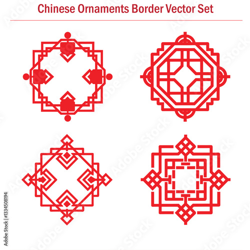 Traditional laser cut  Square Frame vector set of Design Elements