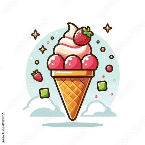 ice cream, dessert, food, background, cream, cold, sweet, ice, creamy, summer, chocolate, flavor, delicious, vanilla, dairy, frozen, gelato, closeup, tasty, isolated, fresh, strawberry, waffle, textur