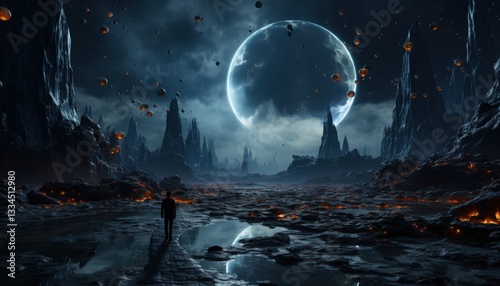 A scientist exploring a cave system for research