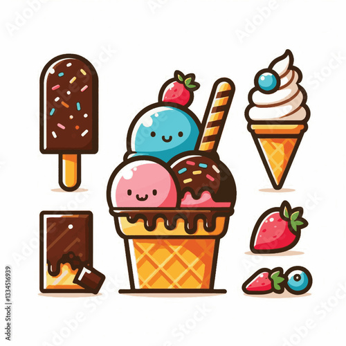 ice cream, dessert, food, background, cream, cold, sweet, ice, creamy, summer, chocolate, flavor, delicious, vanilla, dairy, frozen, gelato, closeup, tasty, isolated, fresh, strawberry, waffle, textur