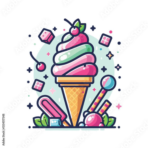ice cream, dessert, food, background, cream, cold, sweet, ice, creamy, summer, chocolate, flavor, delicious, vanilla, dairy, frozen, gelato, closeup, tasty, isolated, fresh, strawberry, waffle, textur