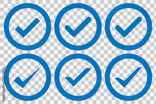 Free Download Blue tick, verified account icon vector. Social media official account tick symbol. Vector illustration - GFXLoad