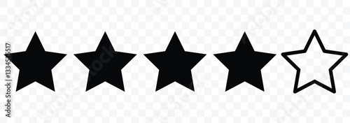 Four star rating. Customer rating. Websites review. Customer feedback concept. Vector illustration.