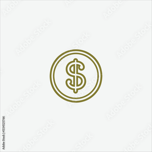 Dollar coin hand drawn illustration artwork
