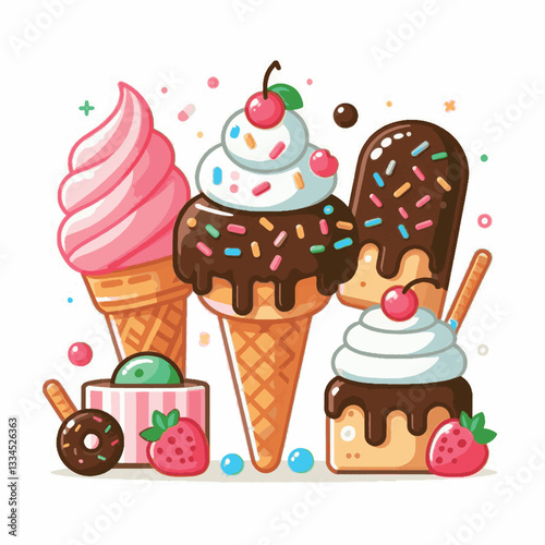 ice cream, dessert, food, background, cream, cold, sweet, ice, creamy, summer, chocolate, flavor, delicious, vanilla, dairy, frozen, gelato, closeup, tasty, isolated, fresh, strawberry, waffle, textur