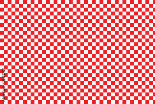 Transparent grid seamless pattern background. Red and white checkboard background. Vintage checkered color geometric texture. Red and white chess pattern. Abstract checkered checkerboard for game. 