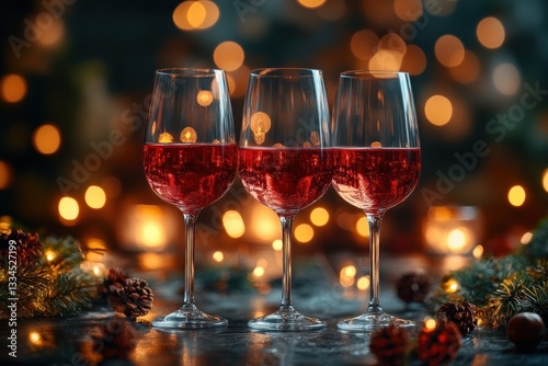 Joyful Friends Toasting with Red Wine at Bar Restaurant Table Celebration with Multiracial Group Happy Hour Gathering