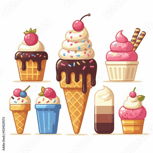 ice cream, dessert, food, background, cream, cold, sweet, ice, creamy, summer, chocolate, flavor, delicious, vanilla, dairy, frozen, gelato, closeup, tasty, isolated, fresh, strawberry, waffle, textur