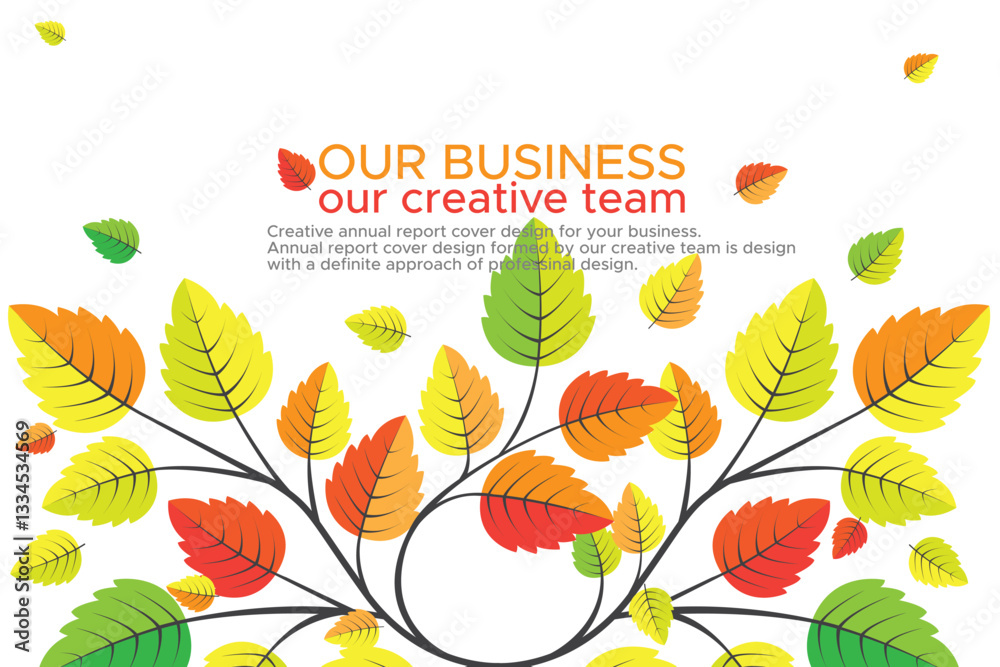 Fototapeta premium Yellow leaf template background Autumn design