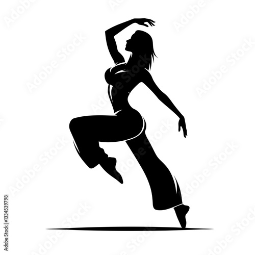 Contemporary female dancer in elegant pose