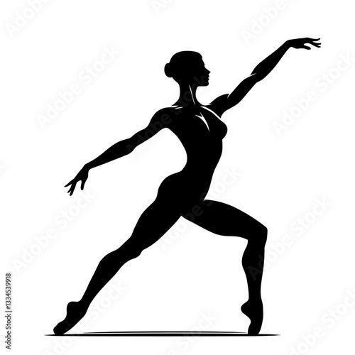 Elegant ballerina in a poised arabesque