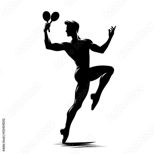 Male Latin dancer with maracas in rhythmic motion