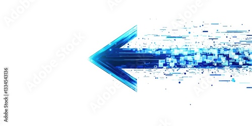 A blue arrow is shown in a white background