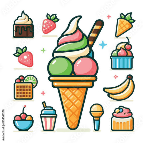 ice cream, dessert, food, background, cream, cold, sweet, ice, creamy, summer, chocolate, flavor, delicious, vanilla, dairy, frozen, gelato, closeup, tasty, isolated, fresh, strawberry, waffle, textur