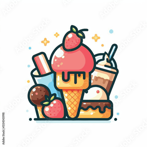 ice cream, dessert, food, background, cream, cold, sweet, ice, creamy, summer, chocolate, flavor, delicious, vanilla, dairy, frozen, gelato, closeup, tasty, isolated, fresh, strawberry, waffle, textur